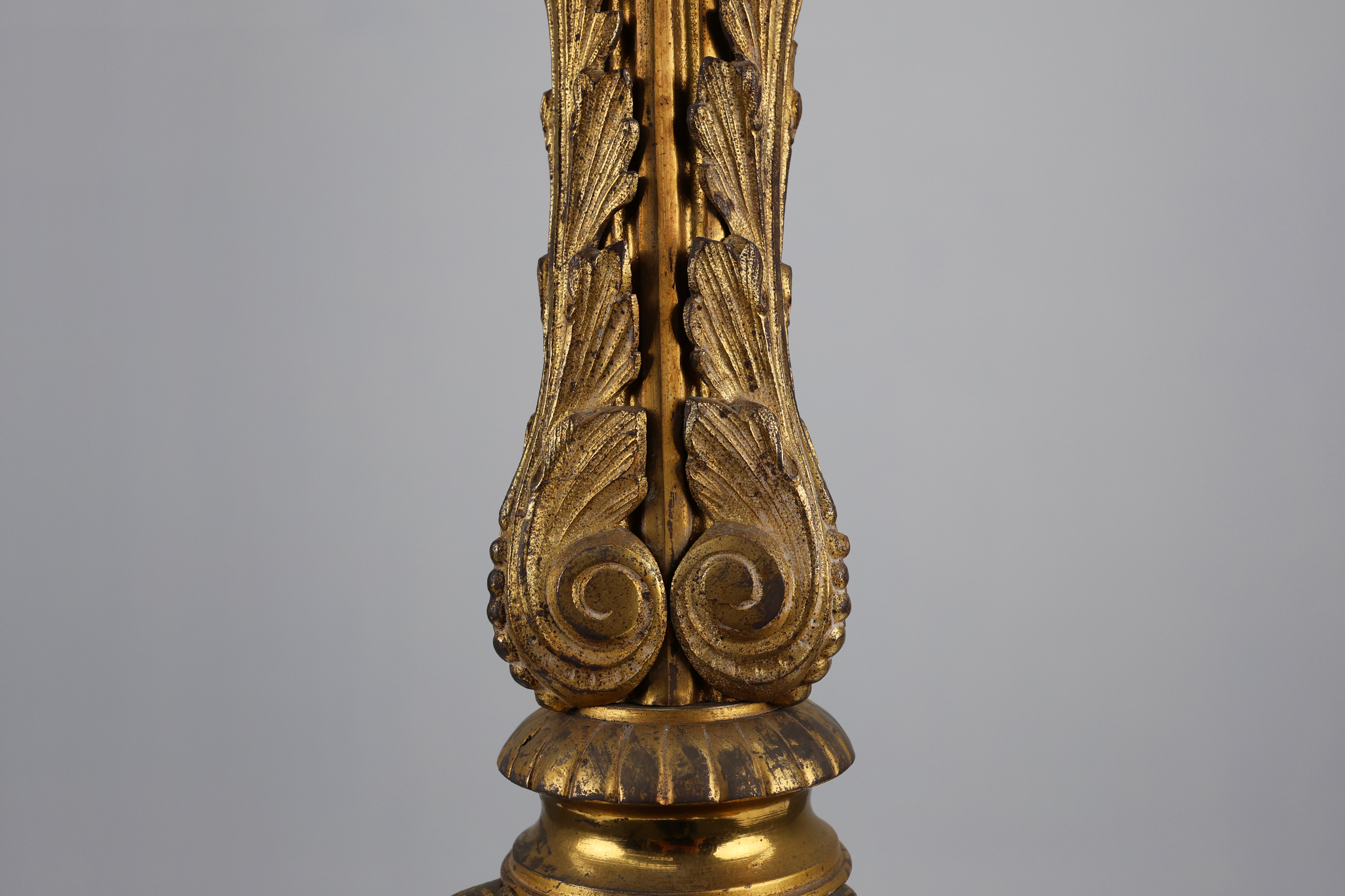 Large 18th century bronze and copper church candle holder, Francethumbnail